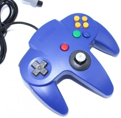 JALEX Blue Classic Wired Long Handle Gaming Controller for Nintendo 64 N64 Game Console