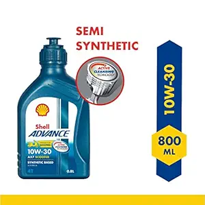 Shell Advance AX7 10W30 API SM JASO MB Synthetic Technology Scooter Engine Oil (800 ml) (Advance 4T AX7)