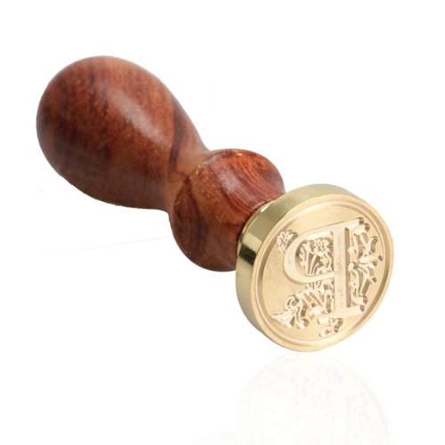 Preisvergleich Produktbild Tenflyer® Dichtungs-Wachs Klassische Initial Wachs-Siegel-Stempel Alphabet Buchstabe Retro Holz (letter P)