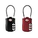 Produktbild TSA Lock Reiseschloss TSA Approved-Metall Drahtseil-Kabelschloss FOXAS 2er Set Gepäckschloss,Kofferschloss und Zahlenschloss Liebespaar Set für Reise (Rot+Schwarz)