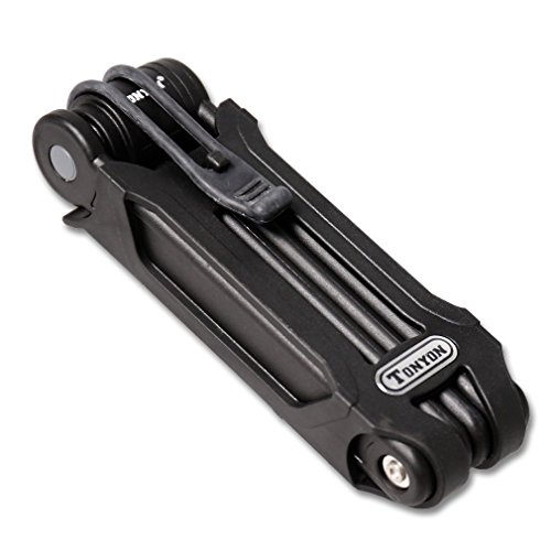 TONYON Fahrradschloss Faltschloss Kombinationsschloss Fahrrad Motorrad mit Rahmenhalterung Schwarz – DLYK1 165mm*65mm*48mm - 3