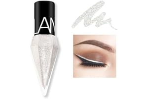 BEAUTY SEARCHER Liquid Glitter Shiny Eye Liner Cosmetici High Pigment Shimmer Sparkling Silver Metallic Eyeliner Colorato Pearlescent Eye Liner a lunga durata per la festa di matrimonio Cosplay Trucco occhi # 01