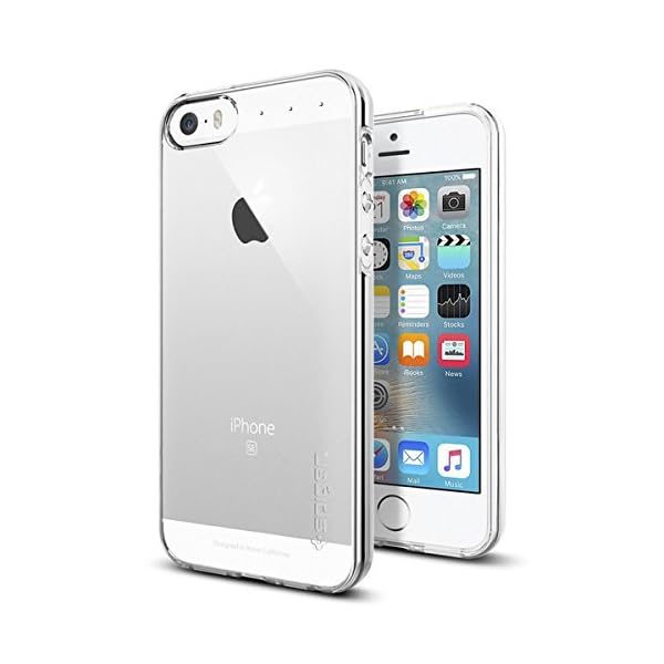 iPhone SE Hülle, Spigen® iPhone 5S/5/SE Hülle [Liquid Air] Soft Silikon [Crystal Clear] Luftpolster-Technologie Transparent Handyhülle - Soft Flex Premium-TPU Durchsichtige Schutzhülle für iPhone 5S & iPhone 5 & iPhone SE - Crystal Clear (041CS20247) – Bild 3