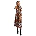 Price comparison product image DAYLIN 1PC Womens Autumn Boho Long Maxi LadiesFloral Casual Beach Party Dress (M, Yellow)
