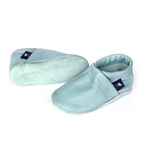 pantau.eu Kinder Lederpuschen Krabbelschuhe Babyschuhe Lauflernschuhe Unifarben - 2