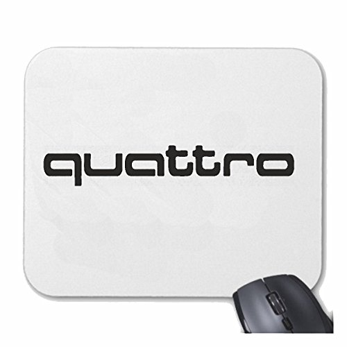 Mousepad (Mauspad) "AUDI QUATTRO A3 A4 A5 A6 Q7 A8 AUDI RINGE CABRIO Coupé LIMOUSINE MOTORSPORT RENNSPORT" für ihren Laptop, Notebook oder Internet PC .. (mit Windows Linux usw.) in Weiß