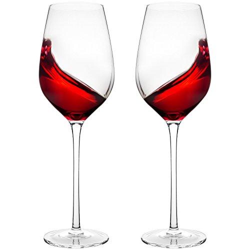 Doctor Hetzner 2 Copas de Vino Tinto, Copas de Vino de 100% Cristal, Copas de Vino Blanco sin Plomo ... (Type 2)