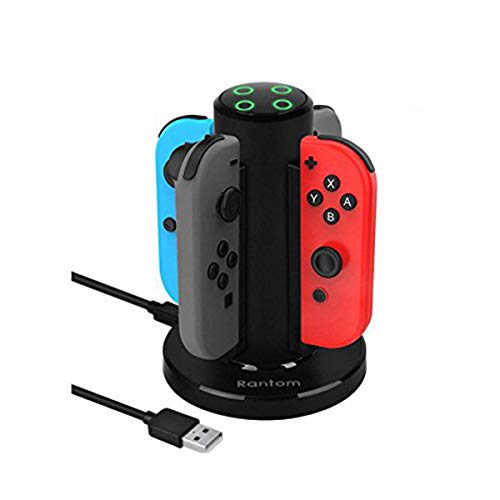 Charging dock for Nintendo joycon,4 in 1 charger with LED indication and portable USB interface for Outside,Travel,games players