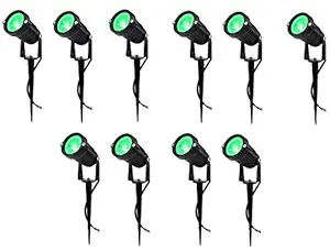 DMAK Multi Traders 3 Watt Waterproof Spike LED Garden Light For Outdoor Purposes (Green) - Pack of 10