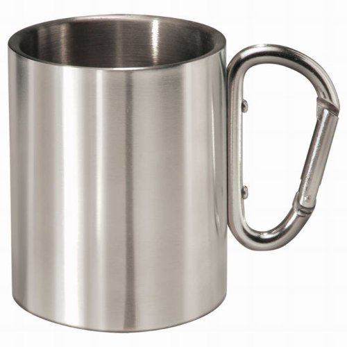 Edelstahlbecher Thermobecher Isolierbecher Edelstahl Becher 0,3 l mit Karabiner