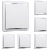 GOIYZTTR 6 Pieces Recessed On/Off Switches, White Wall Switch 250V 10A European Standard Universal (84 x 84 cm)