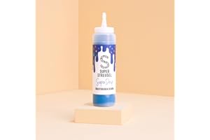 ‎SUPER STREUSEL Super Drip Dunkel Blau Kuchenglasur Cake Melts Schokolade 300g | Drip Cake Glasur für Kuchen Kekse Plätzchen Eis Muffin Torten uvm. | Cake Drip Flasche | Icing Dekoration