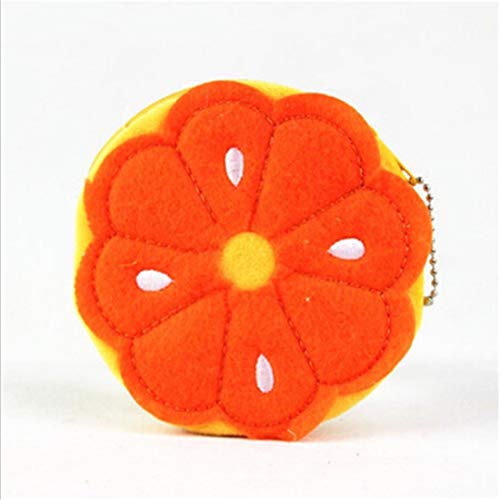 Preisvergleich Produktbild Faliya Obst Muster Mini Plüsch Geldbörse Reißverschluss Brieftasche Schlüsselhalter Tasche Geschenk für Familie Freunde,Orange