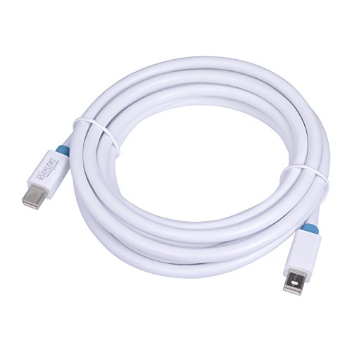 MutecPower 2 Stück von 3 meter Mini DisplayPort (DP) männlich auf Mini DisplayPort (DP) männlich Kabel – 4K Ultra HD – Weiß – 3m Mit 2 Kabelbinder - 2