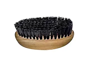 Majik Wooden Mustache And Beard Soft Bristle Brush For Men And Boys Perfect For Travel And Home Use oval shape Brown 15 Grams Pack Of 1