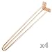 Produktbild PrimeMatik - Tischbeine für Schreibtische Schränke Möbel aus Stahl 3 Stangen 71 cm Kupfer 4-Pack