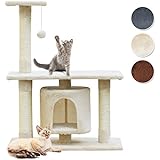 WOLTU® Kratzbaum Kletterbaum Katzen Natursisal Höhle Katzenkratzbaum Spielbaum Soielball 91 cm HT2095be Beige