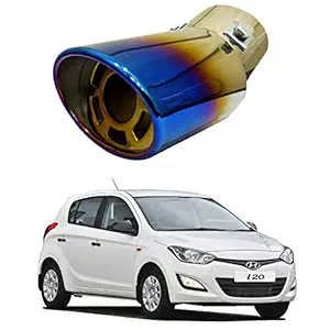 Oshotto Stainless Steel SS-008 Car Exhaust Muffler Silencer Cover Compatible with Hyundai i20 (2008-2012) (Multicolor)