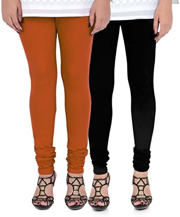 Vami Womens Cotton Multicolor Pack of 2 Churidar Leggings