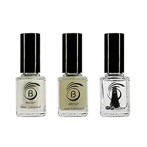 BEROMT Nail Care Collection, Smoothing Base Coat, Stay Glossy Top Coat, Matte Nail Top Coat Combo Nail Polishes (Pack of 3- 101, 102, 103)