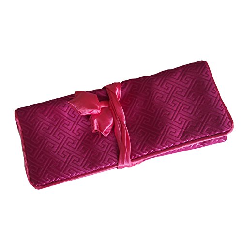Preisvergleich Produktbild Schmuckrolle, Schmuck Veranstalter, Reiseveranstalter, Faux Seide - Hell Rosa