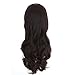 Zehui Womens Romantic 3/4 Full Hair Long Wavy Curly Half Wig Deep Brown