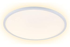 ‎LAMPENWELT Arcchio LED Panel 'Brenda' dimmbar mit Fernbedienung (Modern) in Weiß aus Aluminium u.a. für Wohnzimmer & Esszimmer, Bürolampe, Deckenlampe, Deckenleuchte, Lampe, Wohnzimmerlampe