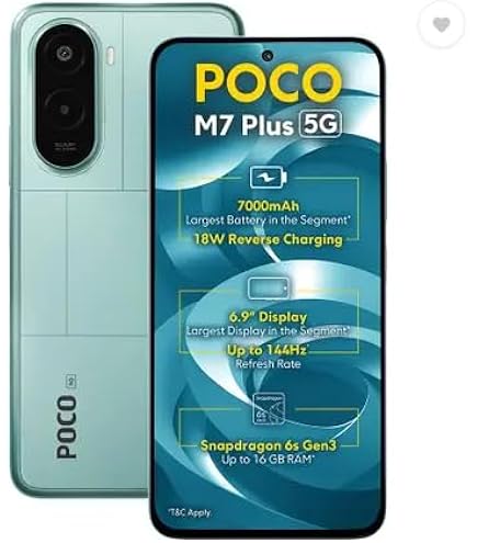 POCO M7 Plus 5G, Chrome Silver (6GB, 128GB) : Amazon.in: Electronics