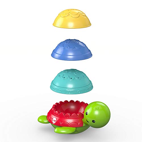 Fisher-Price Ma Tortue pour Le Bain jouet flottant pour permettre à bébé de s'amuser à empiler, filtrer et verser de l'eau, dès 6 mois, DHW16 – Image 4