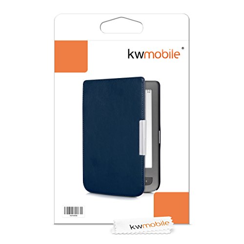 kwmobile Hülle für Pocketbook Touch Lux 3 / Touch Lux 2 – Flipcover Case eReader Schutzhülle – Bookstyle Klapphülle Dunkelblau - 6