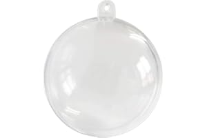 Uhat DIY Acrylic Fillable Baubles Assorted Size 4-12CM Clear Plastic Ornaments Ball Christmas Tree Decoration Pack 10 (6cm)