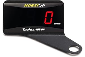 NORXI Contagiri Digitale Universale Tachimetro Moto Tachimetro Automobile Tachimetro Elettronico Impermeabile (Rosso Con Supporto Destra)