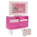 Produktbild Jushi 01.12 TV Schrank Puppenstubenzubehör Moderne Wohnzimmer Mini-TV-Set Möbel für Kinder Barbie Spielen - Rosa