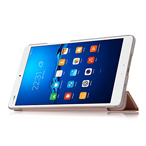Huawei MediaPad M3 8.4 Hülle, IVSO Ultra Schlank Superleicht Ständer Slim Leder zubehör Schutzhülle für Huawei MediaPad M3 8.4 Tablet-PC perfekt geeignet (Slim-Rose Golden) - 2