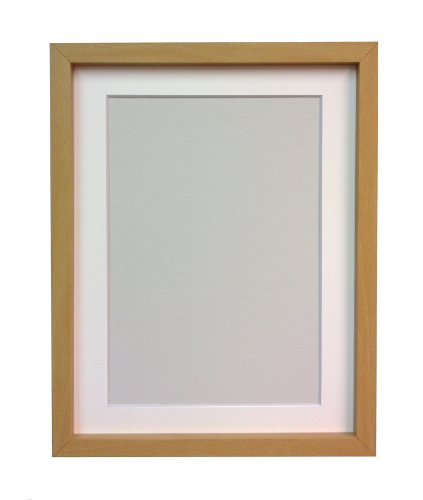 Frames By Post Rio - Marco para foto o lámina, color haya, 18 mm de ancho, con paspartú blanco, 10 x 8 pulgadas, para lámina tamaño 7 x 5 pulgadas