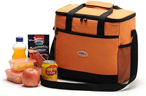 Insulated Lunch Bag Large Outdoor Picnic Tote Bag Reusable Large Capacity Soft Cooler Lunch Box Work Smooth Zipper&amp; Lightweight Big Capacity Lunch Bags with Adjustable Strap Perfect for Grocery (orange)