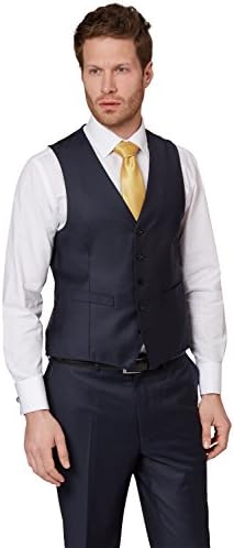 Ermenegildo Zegna Cloth Men`s Regular Fit Plain Blue Waistcoat 50R