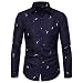 Produktbild HROIJSL Männer druckte langärmliges Hemd-dünnes bequemes langärmliges Hemd Herrenmode Business Freizeit Kurzarm Gitterdruck Shirt Top Bluse Sommer Einfarbig arbeitshemden