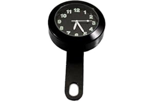 Puupaa Orologio da manubrio moto ATV Orario Manubrio Orologio da manubrio Bicicletta Montaggio Orologio Nero 6mm Impermeabile Universale