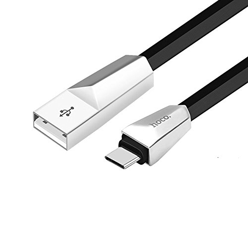 Hoco - Cavo USB tipo C, ricarica rapida, alta qualità, velocità di ricarica 2,4 A, 1,2 m, Compatibile con Xiaomi MI6/MI 5S/MI 5X, Samsung Note 8/S8/s8plus, Huawei Mate 10, GoPro hero6 e altro - Nero