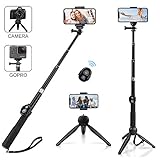 【 BREITE KOMPATIBILITAT 】 -- Für die meisten 3.5-6.5 Zoll iOS und Android Bluetooth Geräte und GOPRO / DLSR camera. Sie müssen keine weiteren Apps herunterladen. (Passen nicht Windows System). Für iPhone X / iPhone 8 / 8Plus / 7 / 7Plus / 6 / 6Plus 6s / 6SPlus / SE, Samsung Galaxy S9 / S8 / S7 Edge / A5 2017, Sony, Huawei, HTC, One Plus und andere Smartphones.