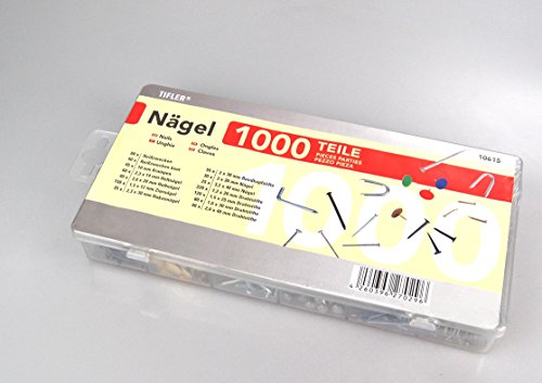 1000 Nägel und Stifte im Set, 14 verschiedene Arten und Größen im Sortimentskasten - 3