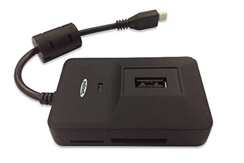 ednet 31516 On-The-Go Hub (micro-USB, USB 2.0) mit Kartenleser (SD/MS/TF/M2/MMC)