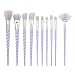 Make Up Brushes, Lover Bar 10pcs Unicorn Design Makeup Brush Set+Beauty Cosmetics Blender Sponge+Brush Cleaning-Luxe Face Powder Highlighter Cream Contour Liquid Foundation Eyeshadow Eyebrow Brush Kit (Colourful Hair)