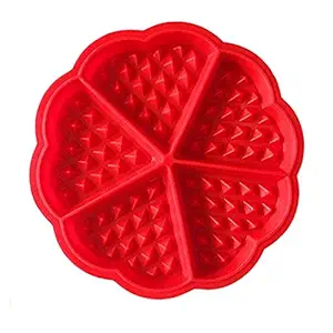 Syga Heart-Shaped Silicone Waffle Mold Cake Cookie Muffin Chocolate Bakeware Baking Tool, Orange