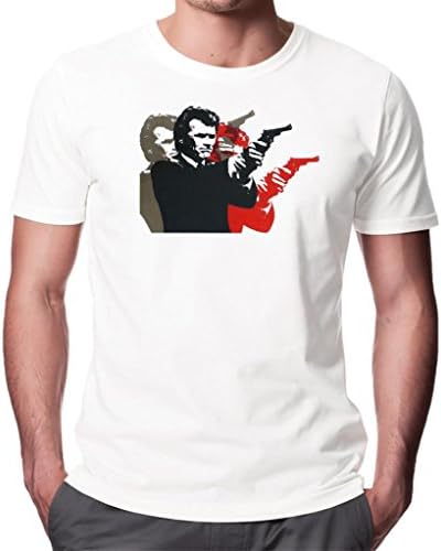 Clint Eastwood Dirty Harry Men's Fashion Quality Heavyweight T-Shirt. White/Small