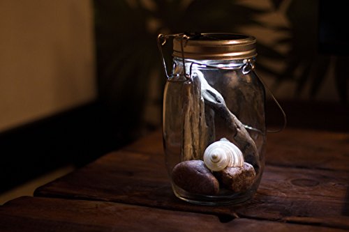Trendario | LED Solar-Lampe im Einmachglas | Solar-Laterne als perfekte Gartenleuchte | Solar Sun Jar, Sonnen Hängeleuchte aus Glas | Solarglas mit extra langer leuchtdauer - 2