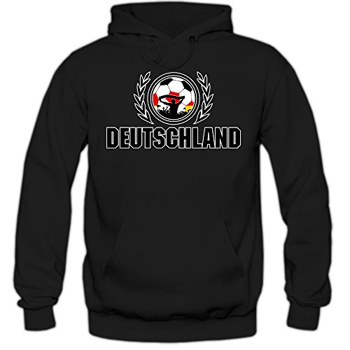 Deutschland WM 2018 #2 Hoodie | Fußball | Herren | Die Mannschaft | Trikot | Nationalmannschaft © Shirt Happenz, Farbe:Schwarz (Black F421);Größe:XXL