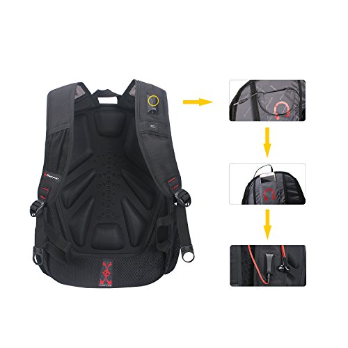 Winkee BB4348MBK Laptop Rucksack mit Fächern Geeignet für bis zu 15,6 Zoll Schwarz - 6