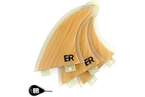Eisbach Riders Tavola da surf FCS/future Bamboo Fiberglass Fin Thruster Set con Fin Key (misura media) – Pinne per tavola da surf e SUP